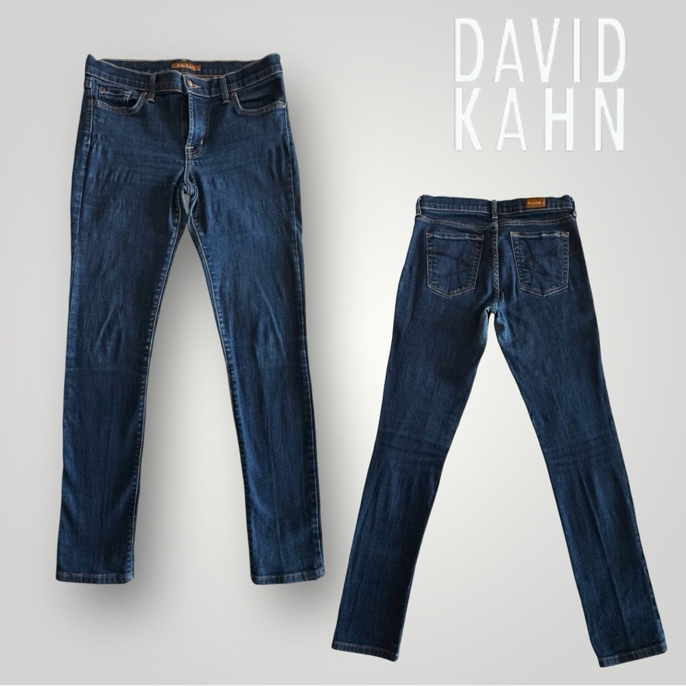 🛍️SALE🛍️ David Kahn Stretch Slim Leg Jeans in Dark Blue Wash - Picture 2 of 8